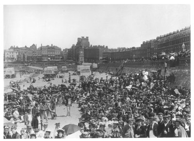 Sangere på stranden ved Margate, ca. 1900 af French Photographer